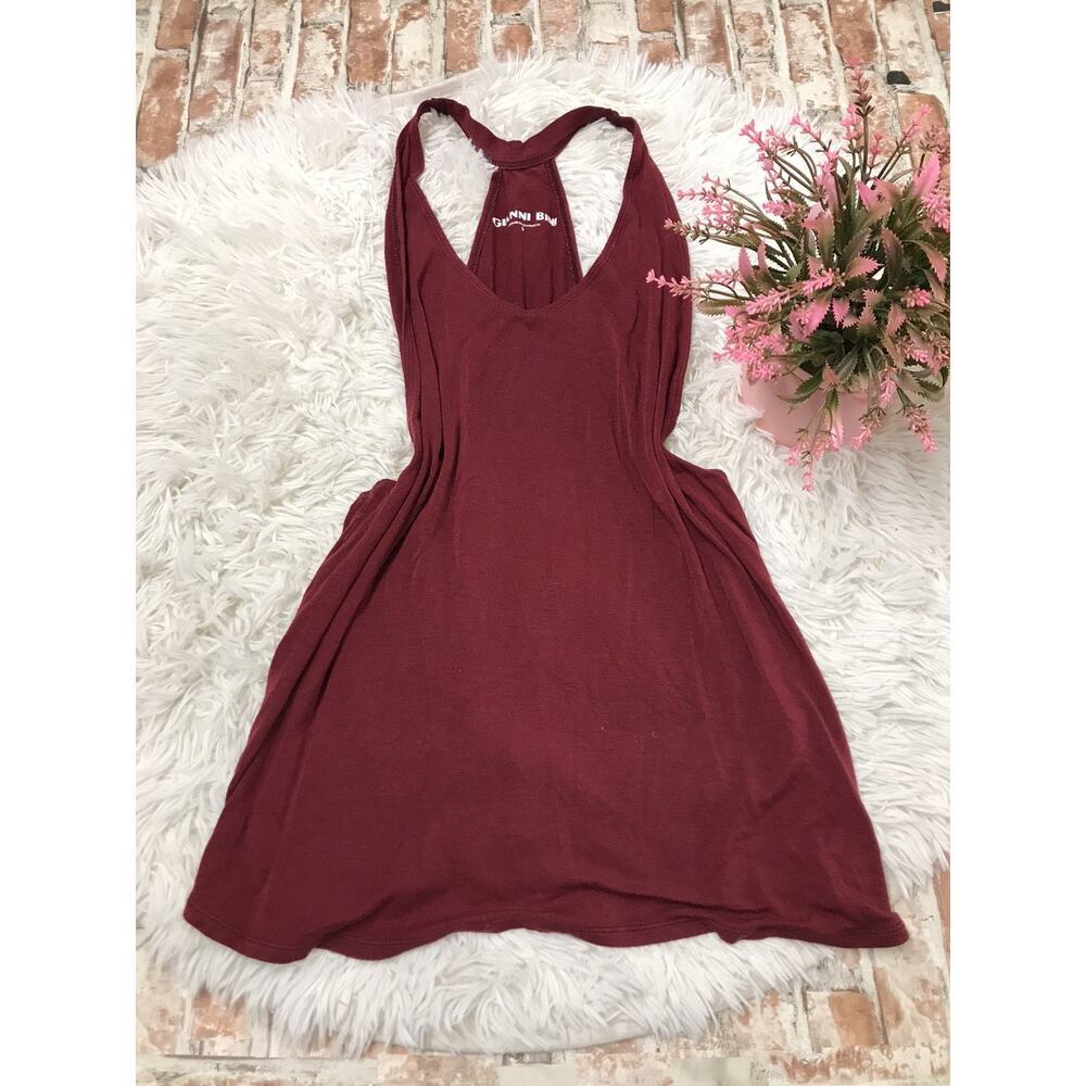 Gianni Bini Womens Maroon Red Sleeveless Open Racerback Activewear Tank Top S